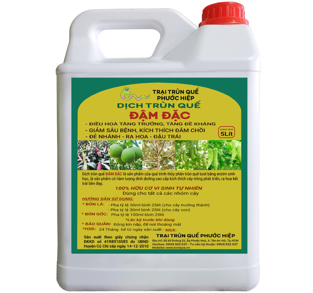 DỊCH TRÙN QUẾ CÂY TRỒNG LOẠI 5 LÍT
