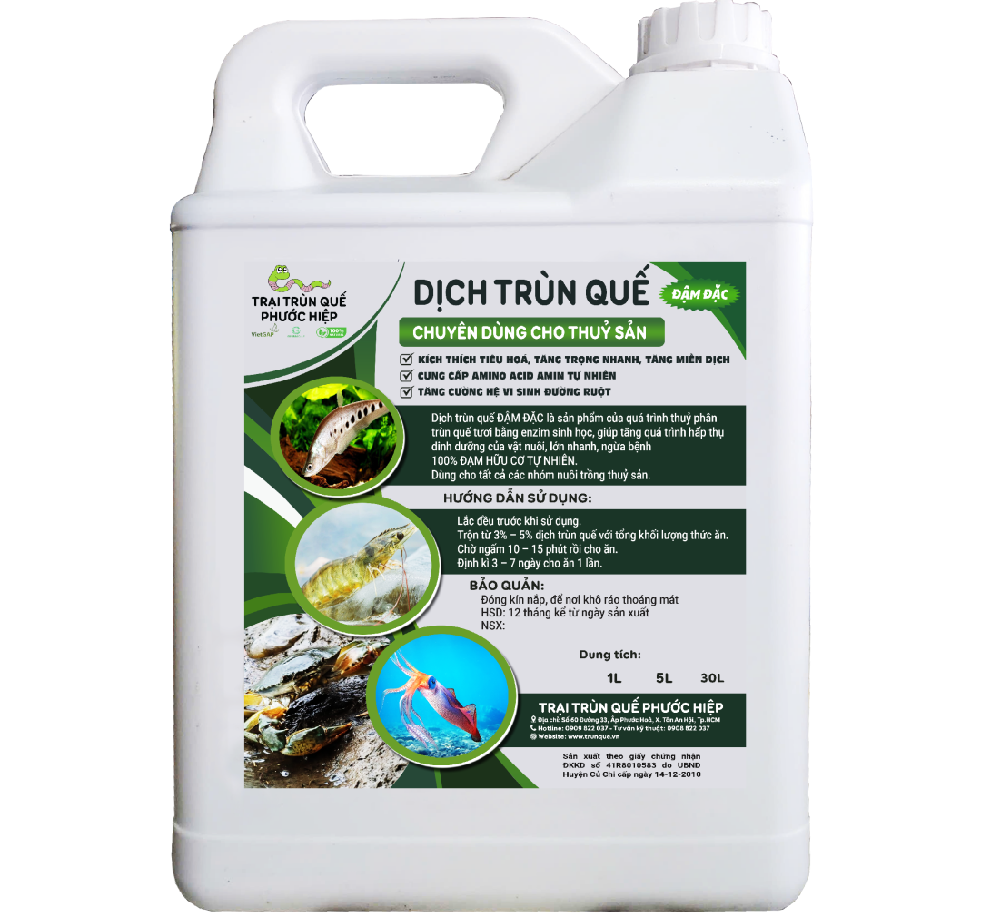 DỊCH TRÙN QUẾ THUỶ SẢN LOẠI 5 LÍT 