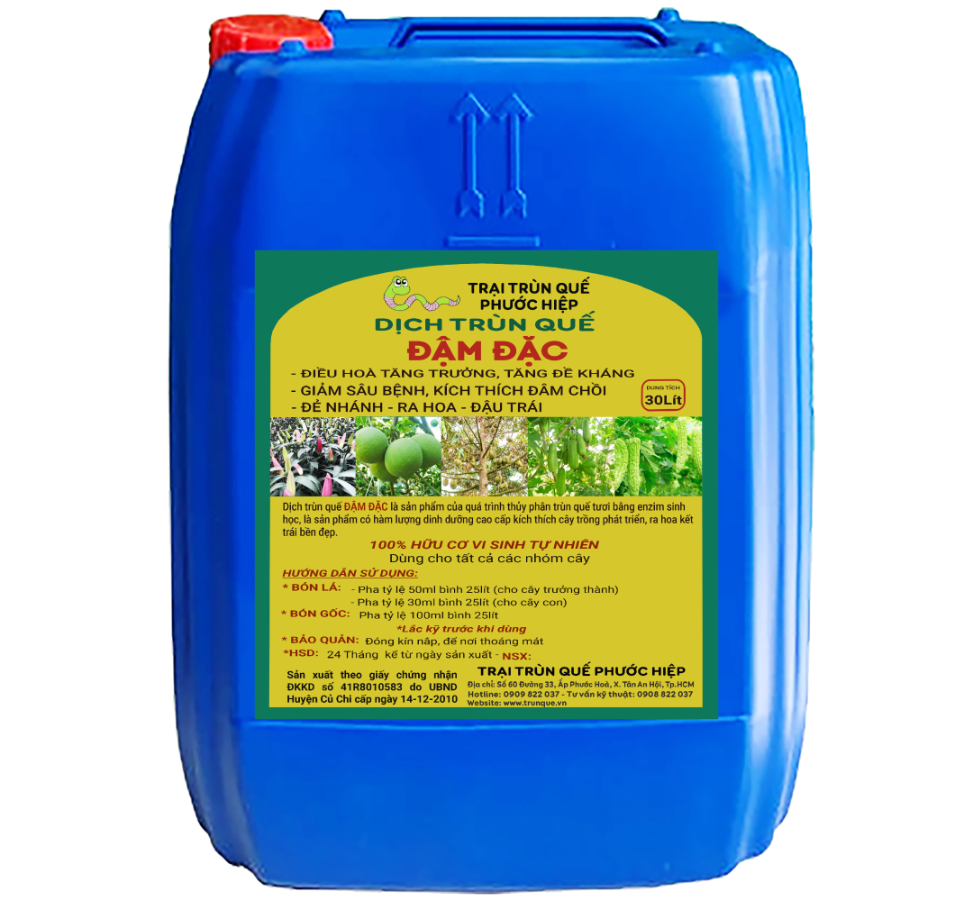 DỊCH TRÙN QUẾ CÂY TRỒNG LOẠI 30 LÍT